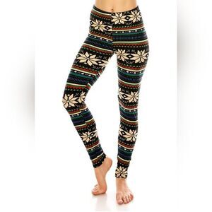 New Without Tags Adult One Size (2-12) Festive Print‎ Leggings